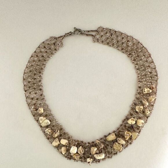 Beaded collar stone choker necklace - Picture 4 of 11